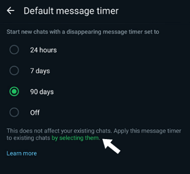 apply disappearing messages