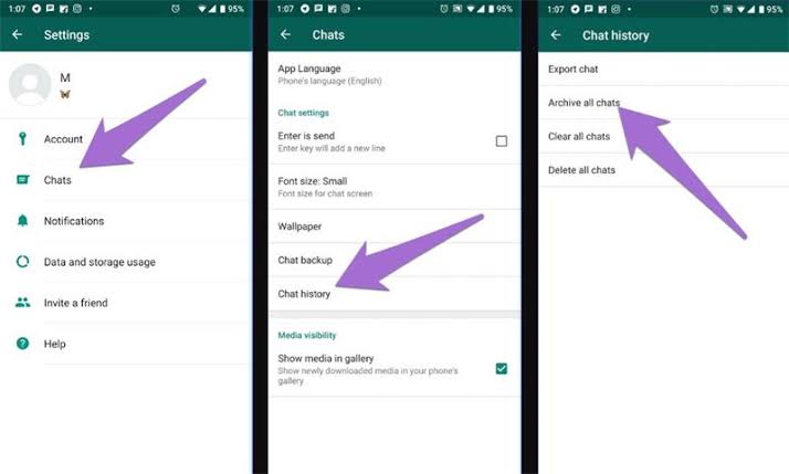 archive all your whatsapp chats on android