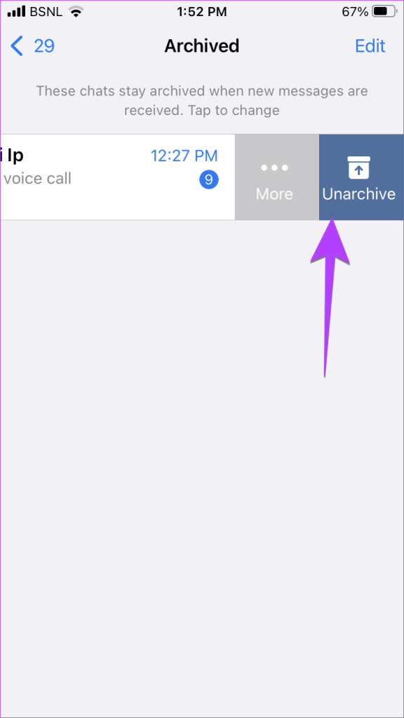 unhide individual or group whatsapp archived chats iphone