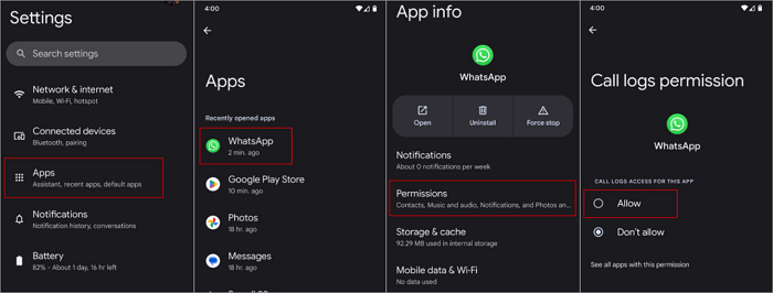 whatsapp android permissions