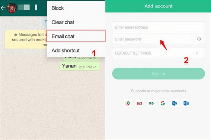 whatsapp export chat on android