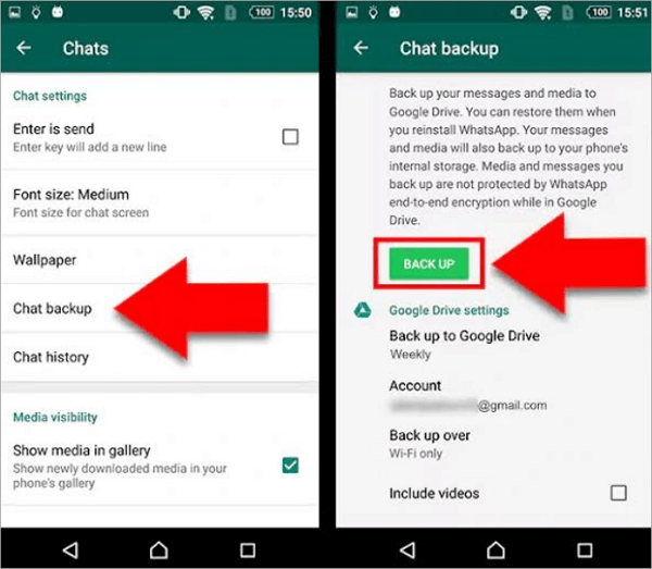 google drive transfer whatsapp