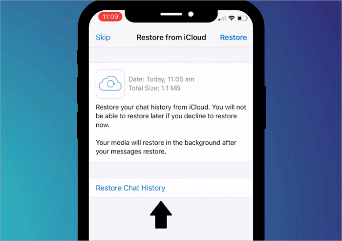 restore chat history icloud