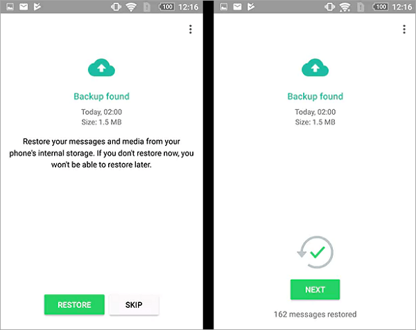 restore messages from whatsapp backups