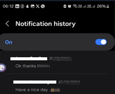 see notification history