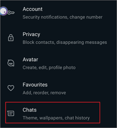 whatsapp chat settings